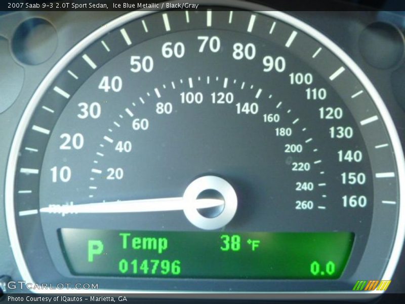 Ice Blue Metallic / Black/Gray 2007 Saab 9-3 2.0T Sport Sedan