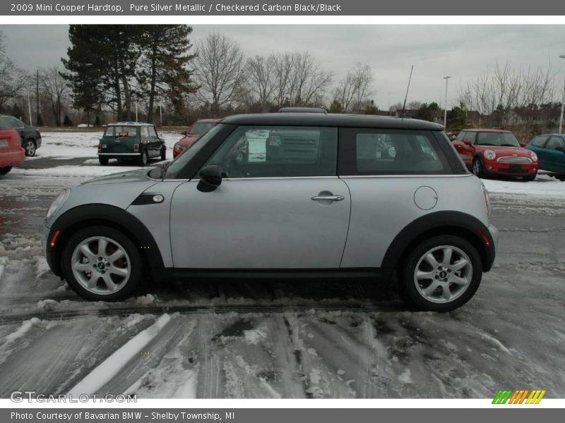 Pure Silver Metallic / Checkered Carbon Black/Black 2009 Mini Cooper Hardtop