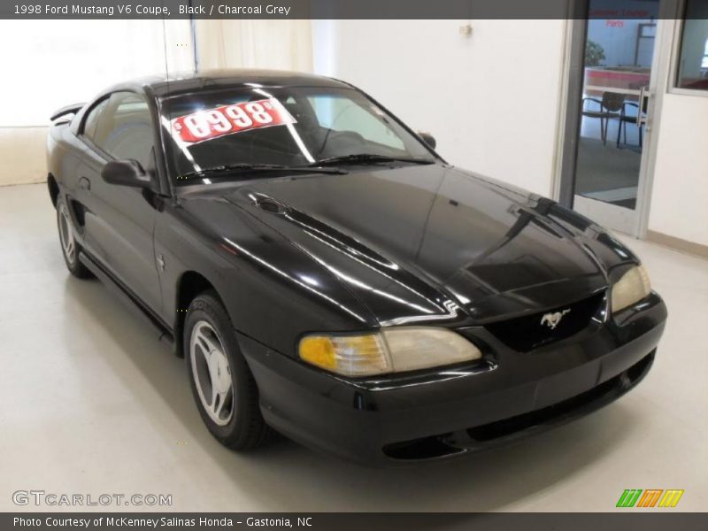 Black / Charcoal Grey 1998 Ford Mustang V6 Coupe