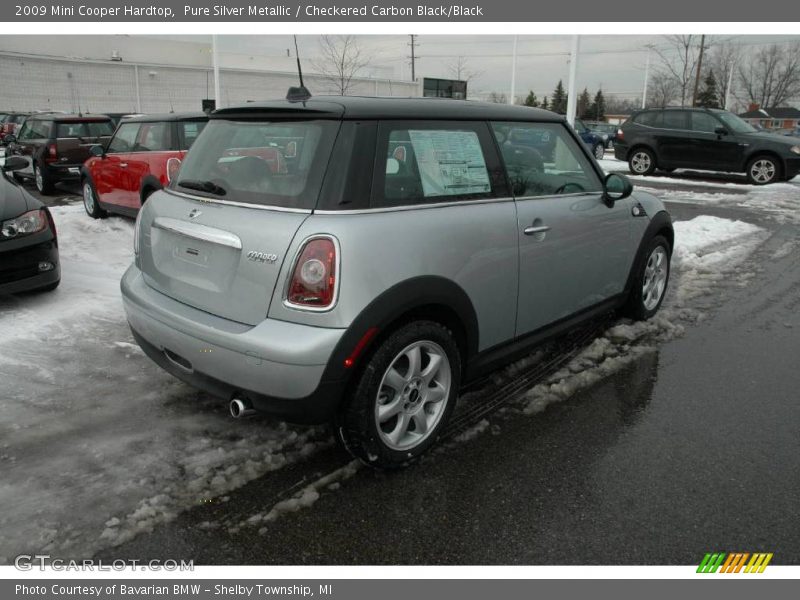 Pure Silver Metallic / Checkered Carbon Black/Black 2009 Mini Cooper Hardtop