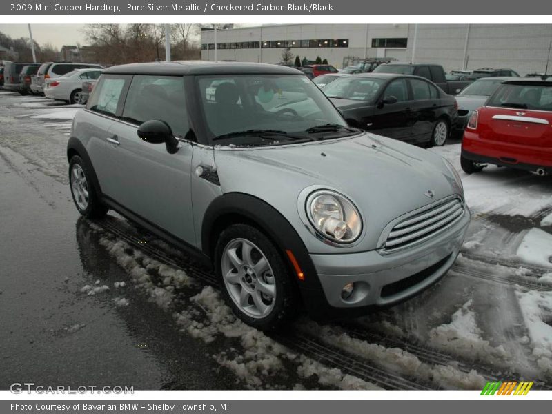 Pure Silver Metallic / Checkered Carbon Black/Black 2009 Mini Cooper Hardtop