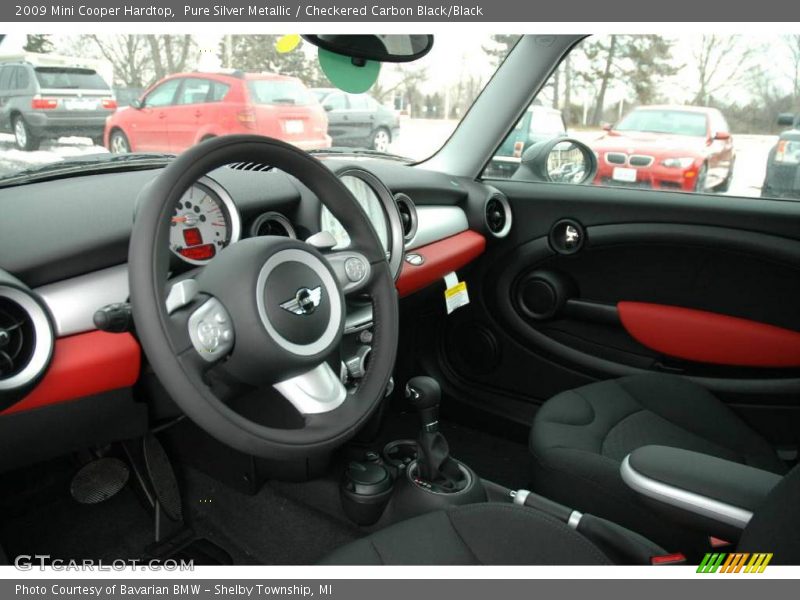 Pure Silver Metallic / Checkered Carbon Black/Black 2009 Mini Cooper Hardtop
