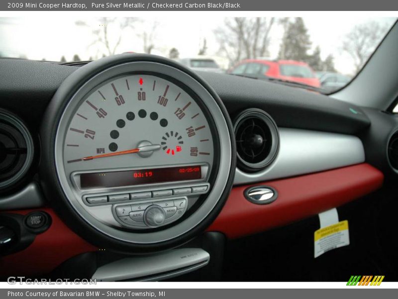 Pure Silver Metallic / Checkered Carbon Black/Black 2009 Mini Cooper Hardtop