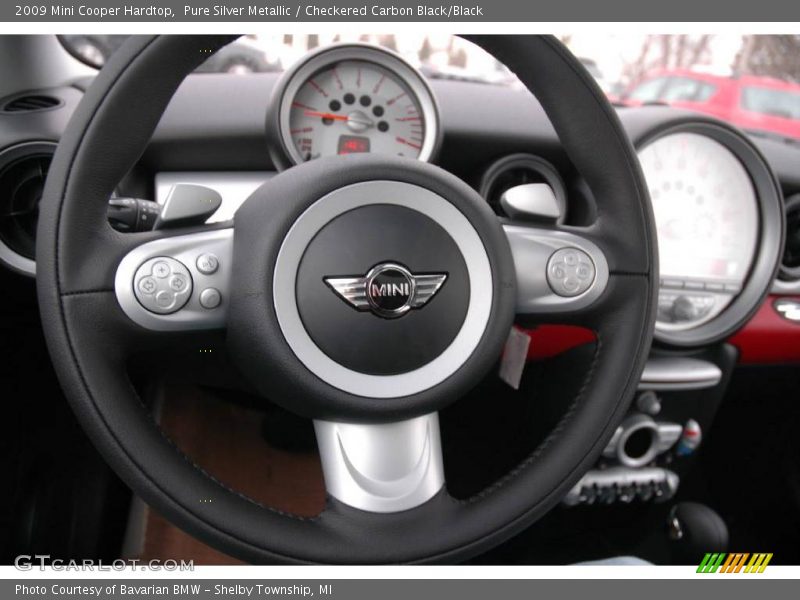 Pure Silver Metallic / Checkered Carbon Black/Black 2009 Mini Cooper Hardtop