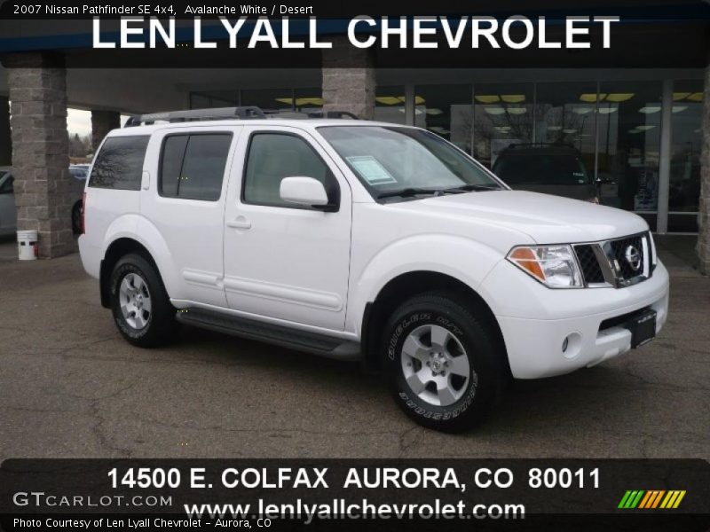 Avalanche White / Desert 2007 Nissan Pathfinder SE 4x4