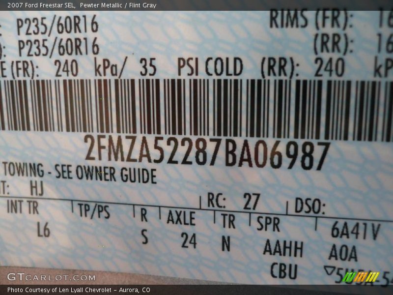 Pewter Metallic / Flint Gray 2007 Ford Freestar SEL