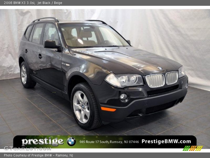 Jet Black / Beige 2008 BMW X3 3.0si