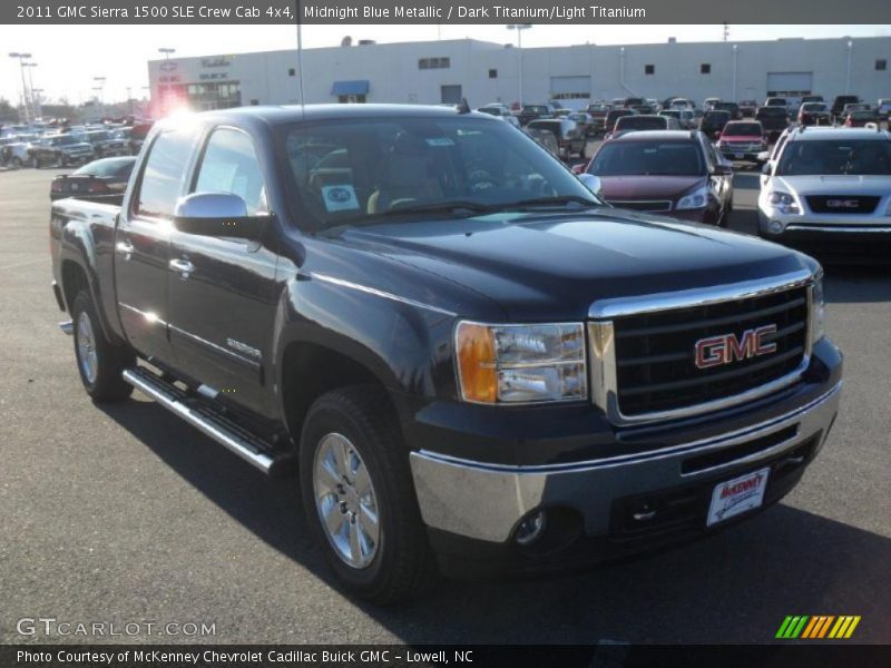 Midnight Blue Metallic / Dark Titanium/Light Titanium 2011 GMC Sierra 1500 SLE Crew Cab 4x4