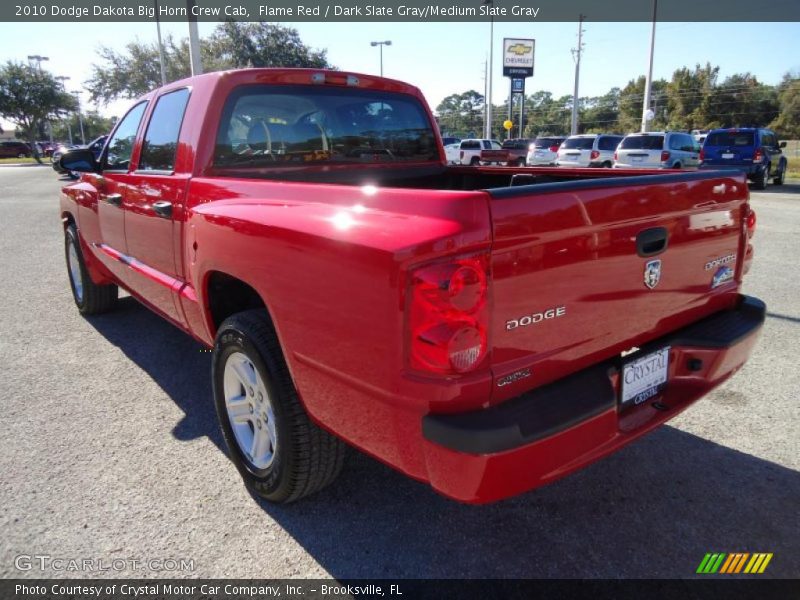 Flame Red / Dark Slate Gray/Medium Slate Gray 2010 Dodge Dakota Big Horn Crew Cab