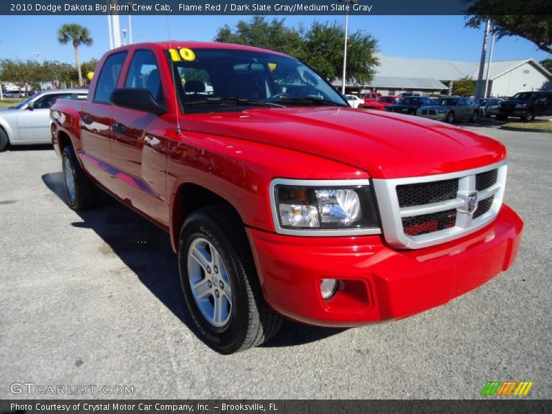 Flame Red / Dark Slate Gray/Medium Slate Gray 2010 Dodge Dakota Big Horn Crew Cab