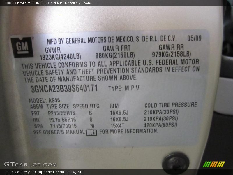 Gold Mist Metallic / Ebony 2009 Chevrolet HHR LT