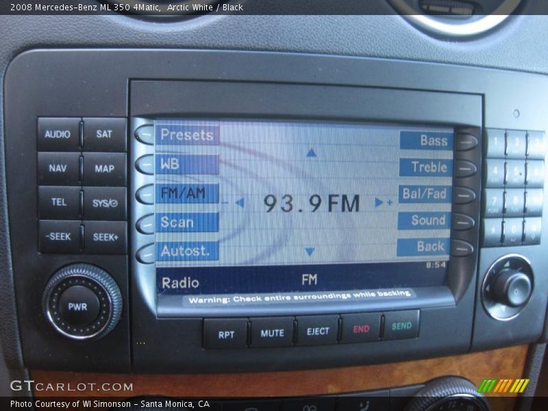 Arctic White / Black 2008 Mercedes-Benz ML 350 4Matic