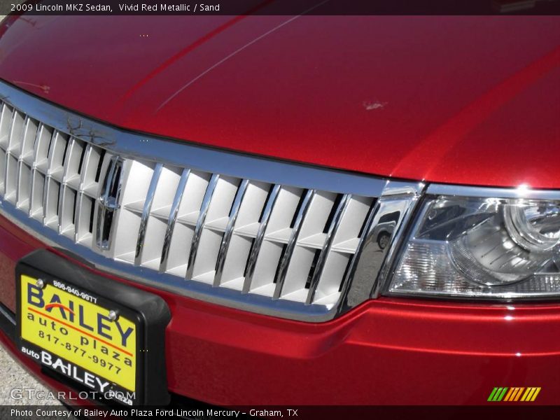 Vivid Red Metallic / Sand 2009 Lincoln MKZ Sedan