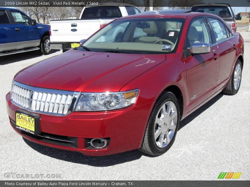 Vivid Red Metallic / Sand 2009 Lincoln MKZ Sedan