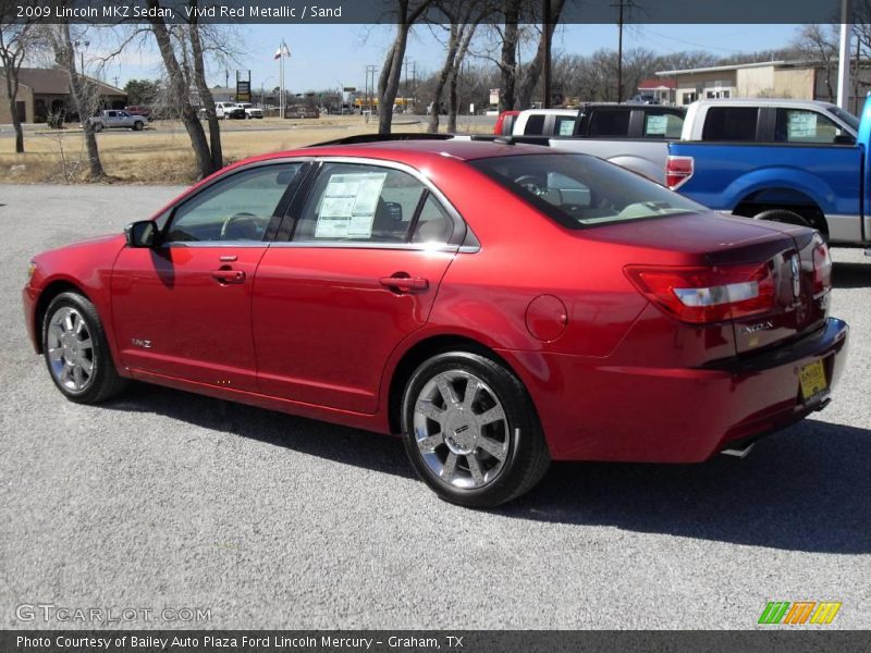 Vivid Red Metallic / Sand 2009 Lincoln MKZ Sedan