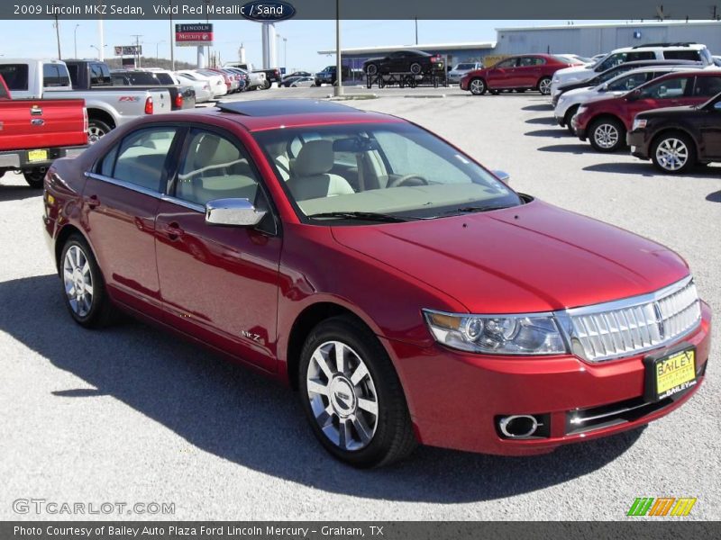 Vivid Red Metallic / Sand 2009 Lincoln MKZ Sedan
