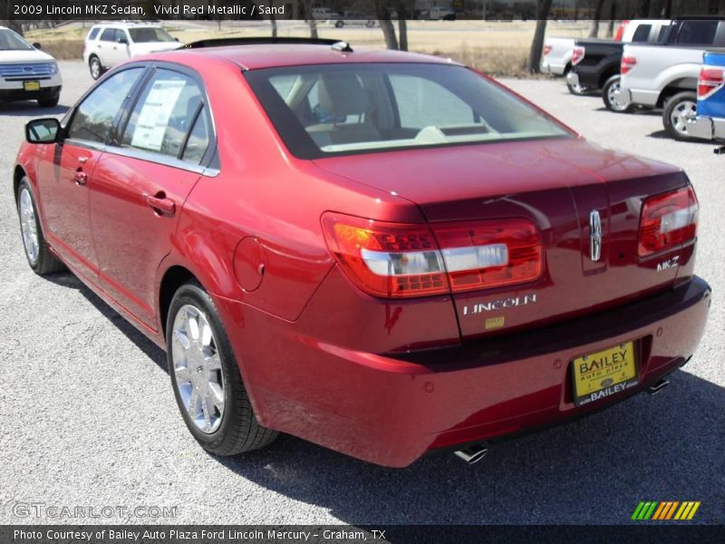 Vivid Red Metallic / Sand 2009 Lincoln MKZ Sedan