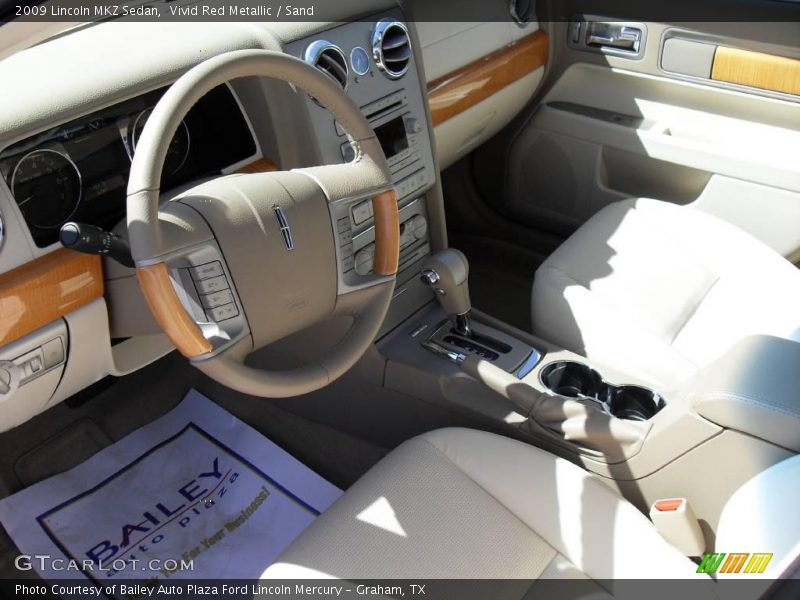 Vivid Red Metallic / Sand 2009 Lincoln MKZ Sedan