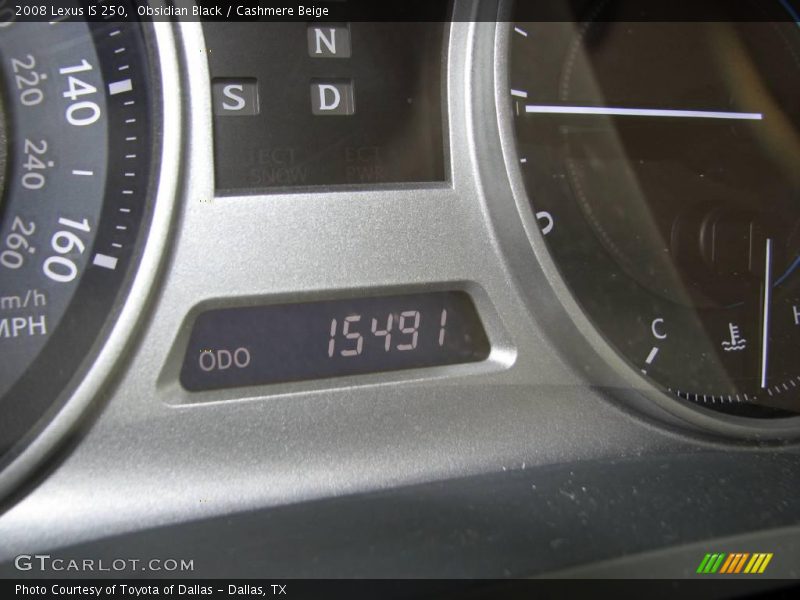 Obsidian Black / Cashmere Beige 2008 Lexus IS 250