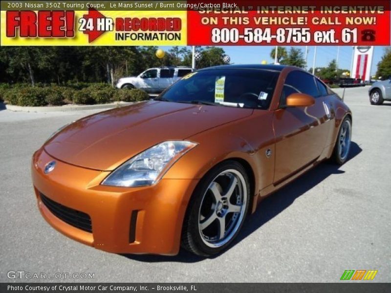 Le Mans Sunset / Burnt Orange/Carbon Black 2003 Nissan 350Z Touring Coupe