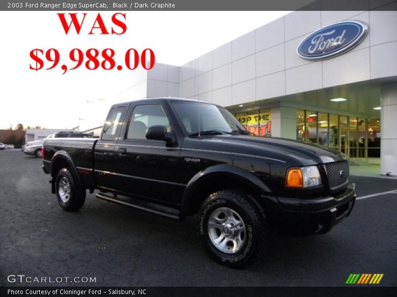 Black / Dark Graphite 2003 Ford Ranger Edge SuperCab
