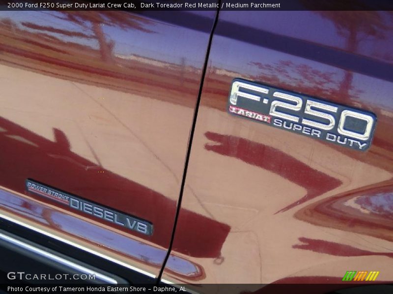 Dark Toreador Red Metallic / Medium Parchment 2000 Ford F250 Super Duty Lariat Crew Cab