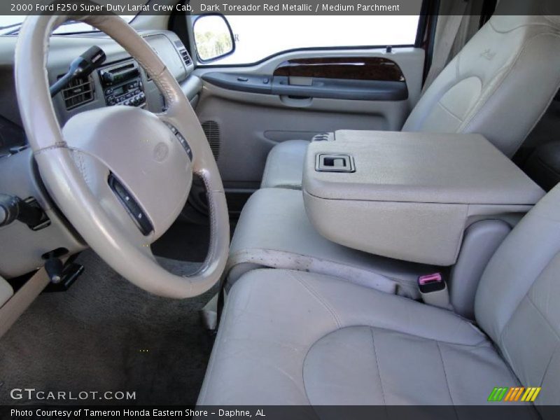 Dark Toreador Red Metallic / Medium Parchment 2000 Ford F250 Super Duty Lariat Crew Cab