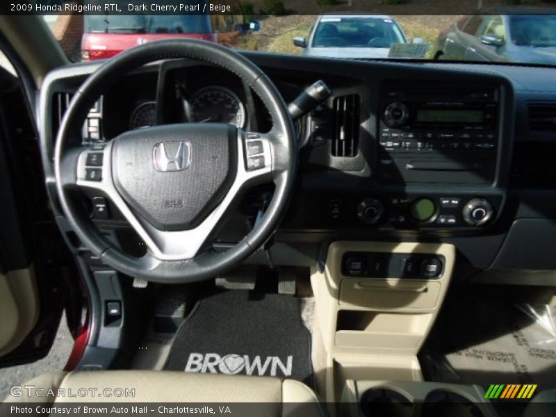 Dark Cherry Pearl / Beige 2009 Honda Ridgeline RTL