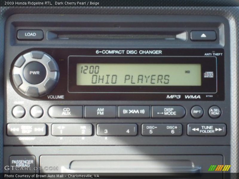 Dark Cherry Pearl / Beige 2009 Honda Ridgeline RTL
