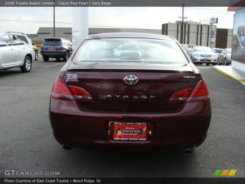 Cassis Red Pearl / Ivory Beige 2008 Toyota Avalon Limited