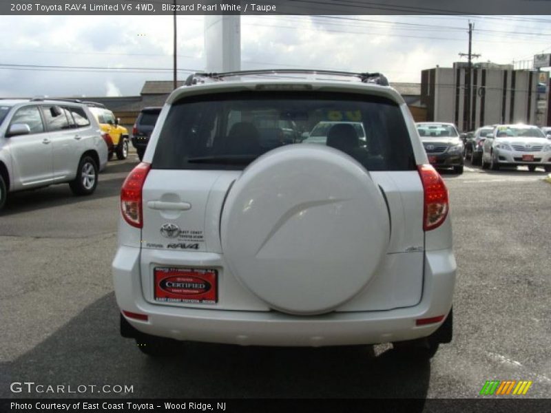 Blizzard Pearl White / Taupe 2008 Toyota RAV4 Limited V6 4WD