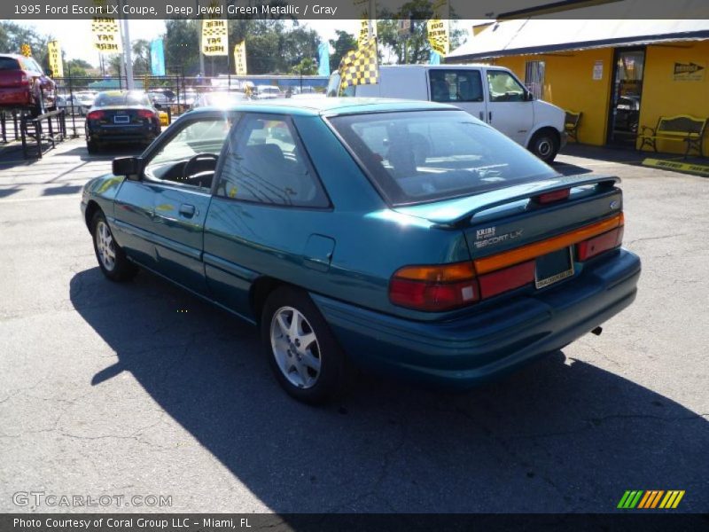 Deep Jewel Green Metallic / Gray 1995 Ford Escort LX Coupe