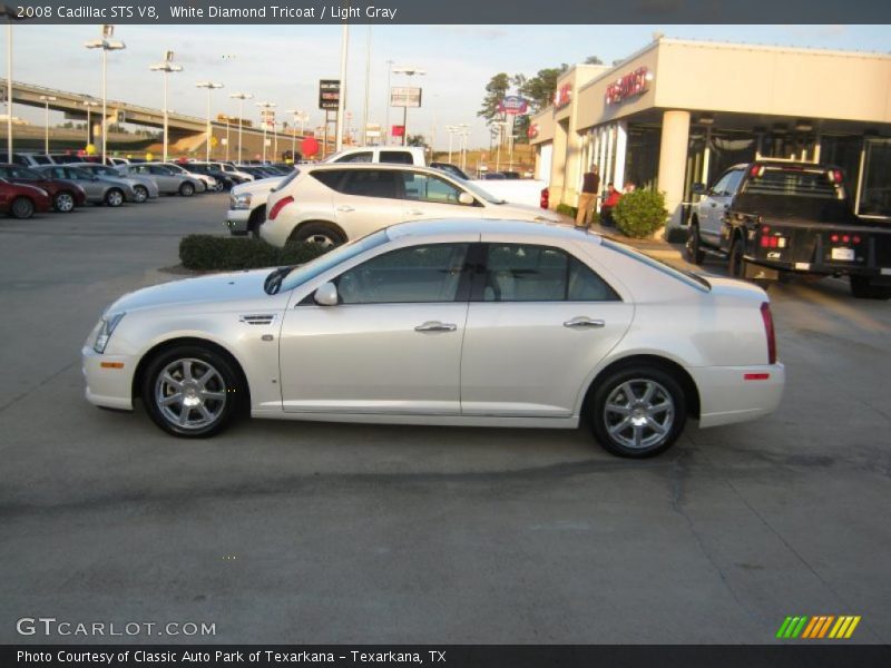 White Diamond Tricoat / Light Gray 2008 Cadillac STS V8