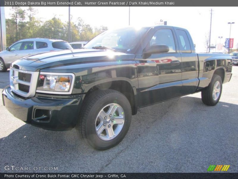Hunter Green Pearlcoat / Dark Khaki/Medium Khaki 2011 Dodge Dakota Big Horn Extended Cab