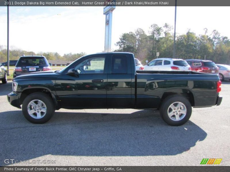 Hunter Green Pearlcoat / Dark Khaki/Medium Khaki 2011 Dodge Dakota Big Horn Extended Cab