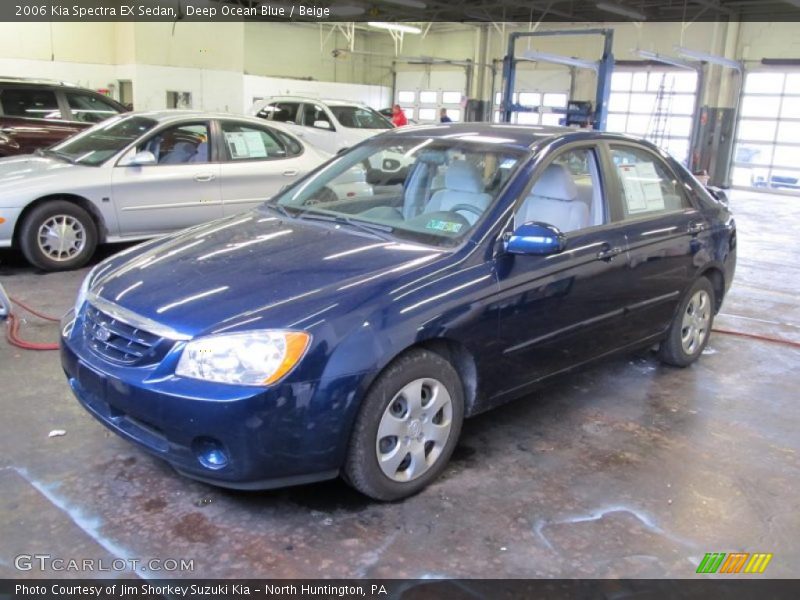 Deep Ocean Blue / Beige 2006 Kia Spectra EX Sedan