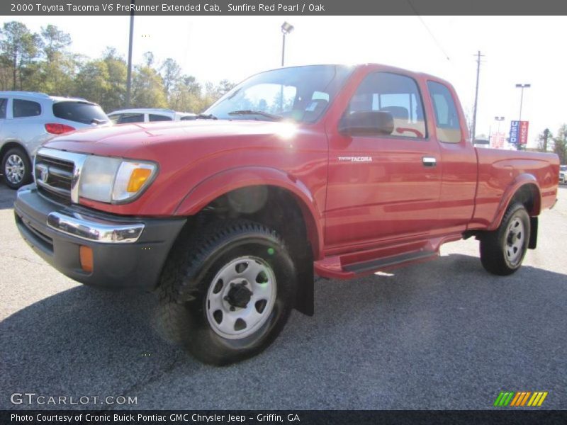 Sunfire Red Pearl / Oak 2000 Toyota Tacoma V6 PreRunner Extended Cab