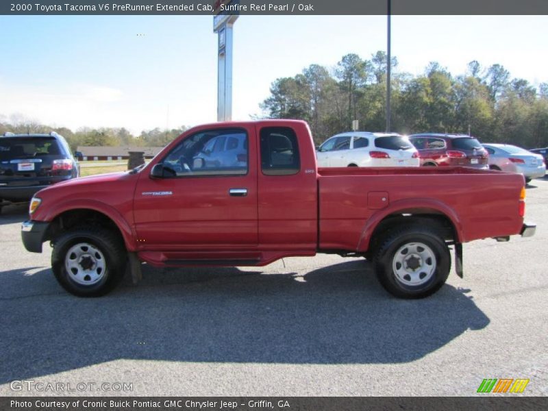 Sunfire Red Pearl / Oak 2000 Toyota Tacoma V6 PreRunner Extended Cab