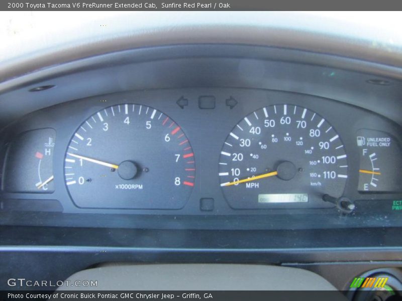 Sunfire Red Pearl / Oak 2000 Toyota Tacoma V6 PreRunner Extended Cab