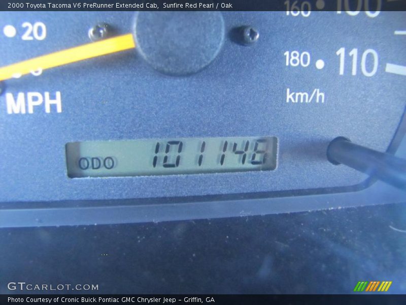 Sunfire Red Pearl / Oak 2000 Toyota Tacoma V6 PreRunner Extended Cab