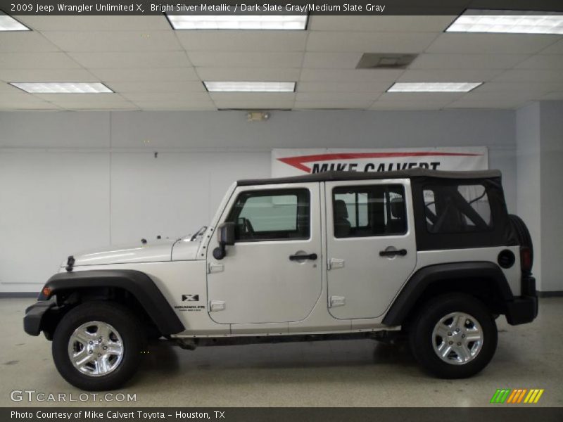 Bright Silver Metallic / Dark Slate Gray/Medium Slate Gray 2009 Jeep Wrangler Unlimited X