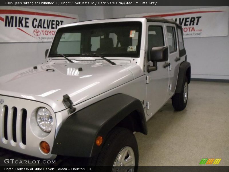 Bright Silver Metallic / Dark Slate Gray/Medium Slate Gray 2009 Jeep Wrangler Unlimited X