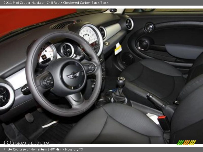 Chili Red / Checkered Carbon Black/Black 2011 Mini Cooper Hardtop