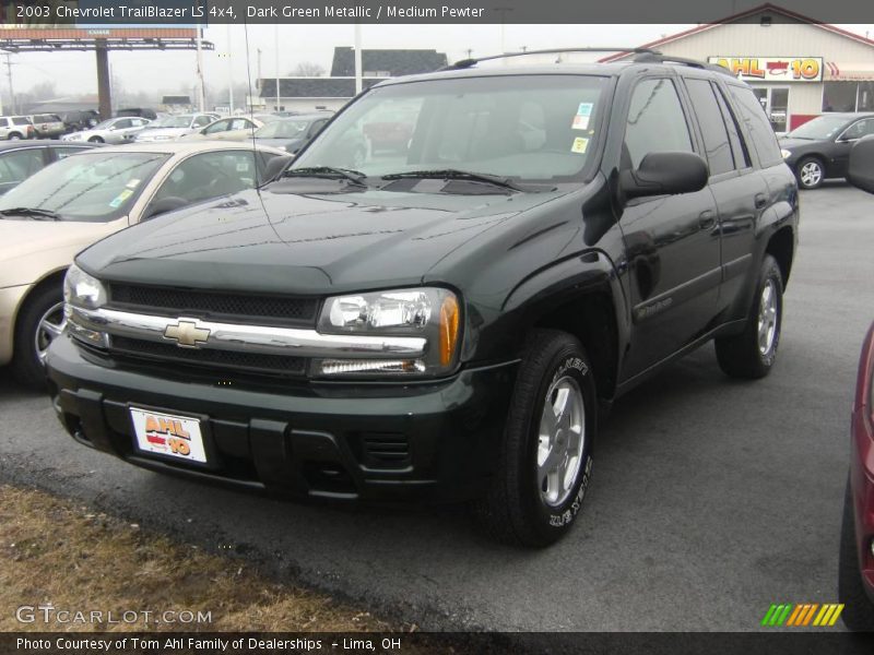 Dark Green Metallic / Medium Pewter 2003 Chevrolet TrailBlazer LS 4x4