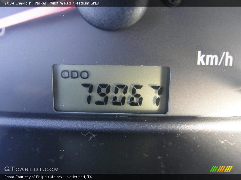 Wildfire Red / Medium Gray 2004 Chevrolet Tracker