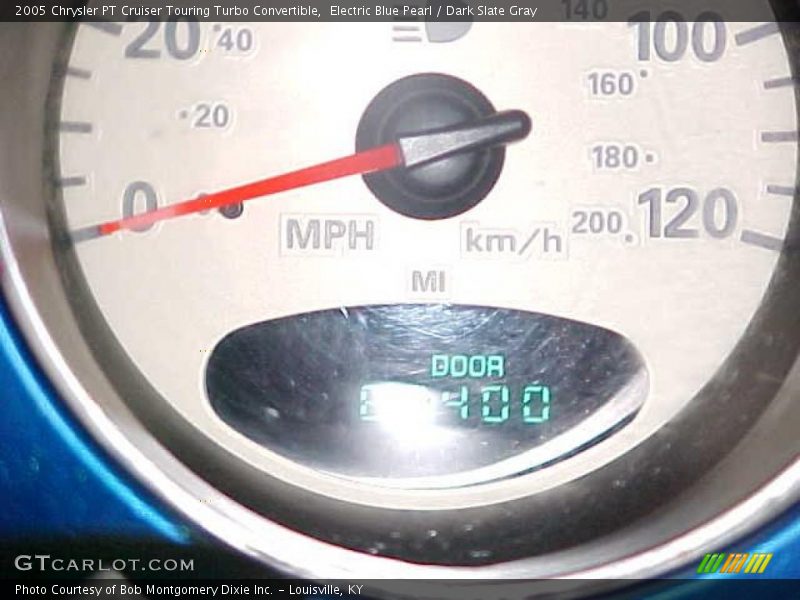 Electric Blue Pearl / Dark Slate Gray 2005 Chrysler PT Cruiser Touring Turbo Convertible