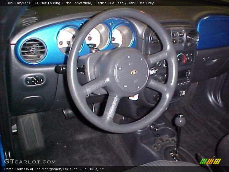 Electric Blue Pearl / Dark Slate Gray 2005 Chrysler PT Cruiser Touring Turbo Convertible