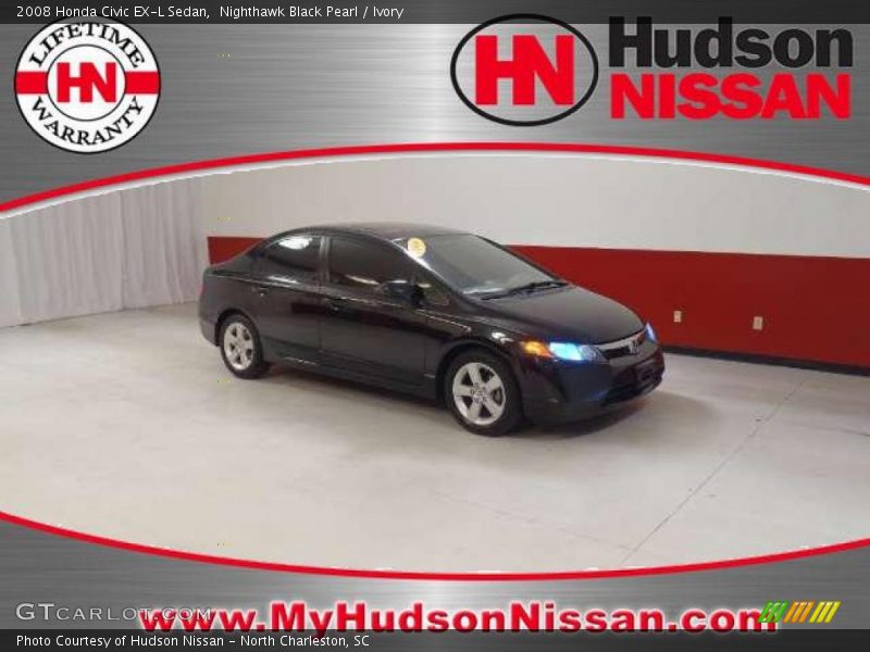 Nighthawk Black Pearl / Ivory 2008 Honda Civic EX-L Sedan