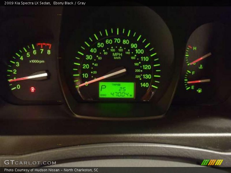 Ebony Black / Gray 2009 Kia Spectra LX Sedan