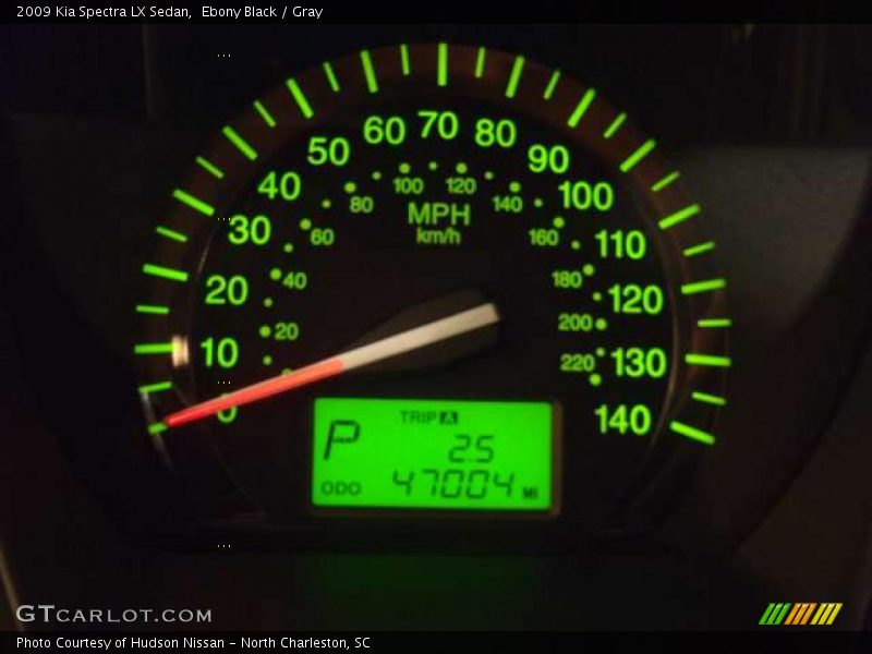Ebony Black / Gray 2009 Kia Spectra LX Sedan